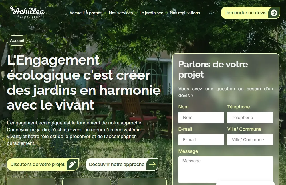Capture : Achillea Paysage · Engagement écologique