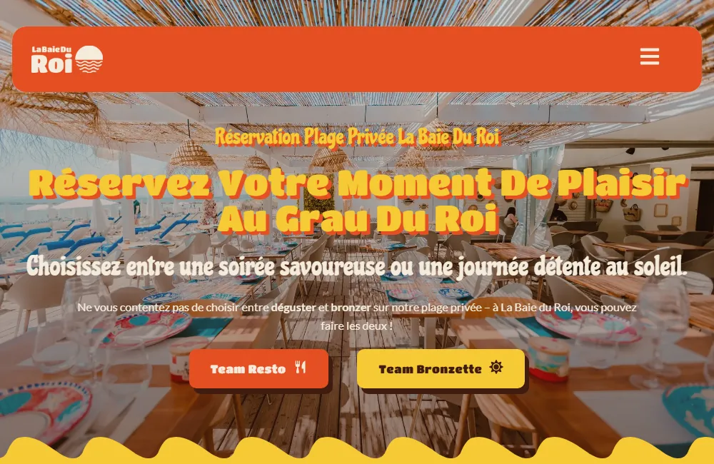Capture : La Baie du Roi · Réservation