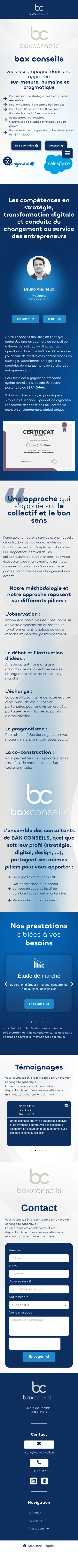 Site de Bax Conseils · capture mobile