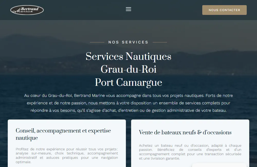 Capture : Bertrand Marine · Services nautiques