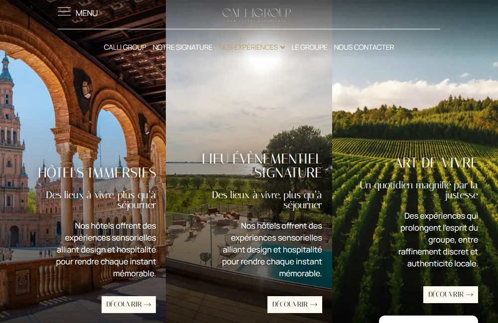 Capture : Calli Group · Nos expériences
