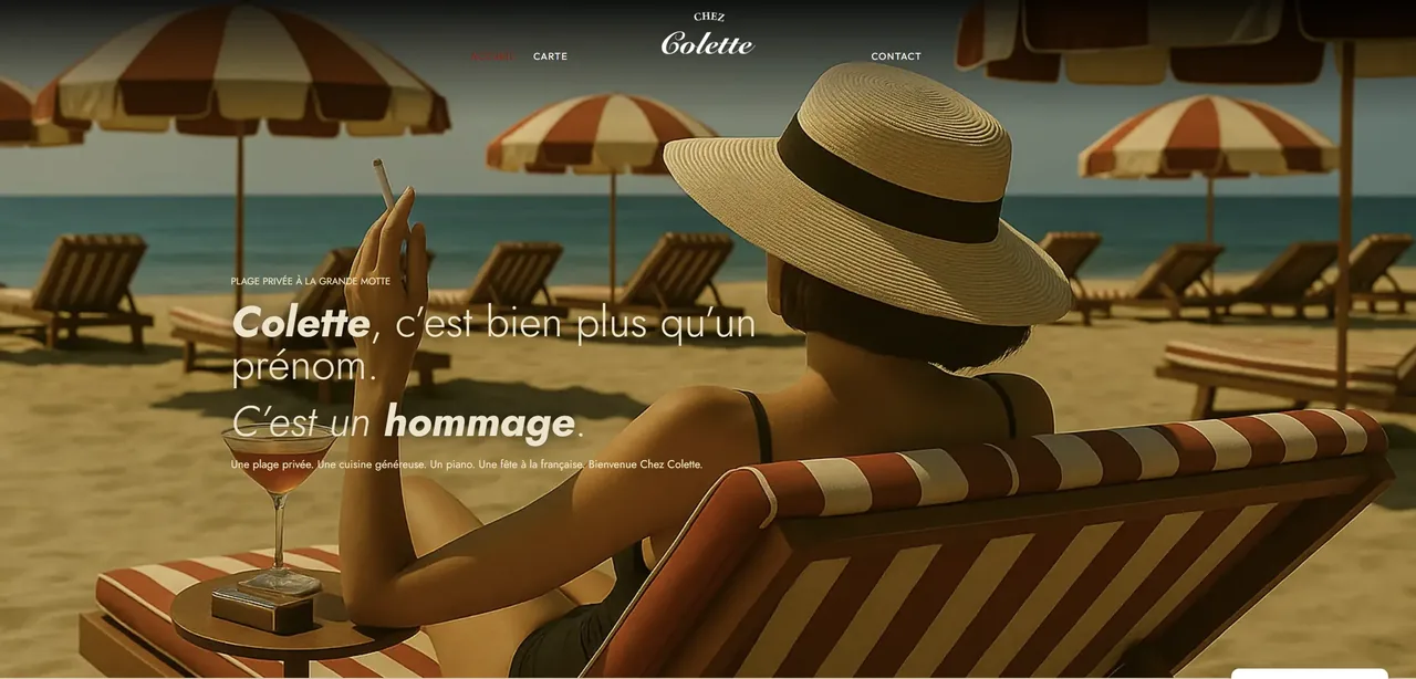 Capture ordinateur du site Chez Colette Plage