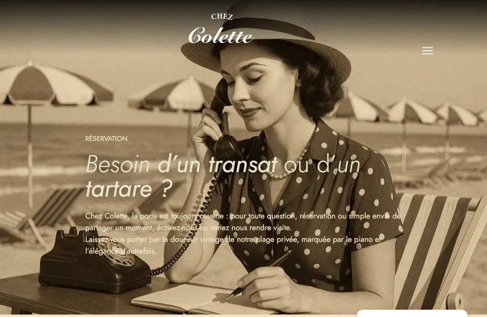 Capture : Chez Colette Plage · Réservation