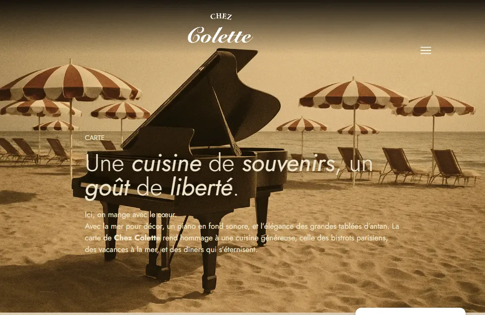 Capture : Chez Colette Plage · La carte