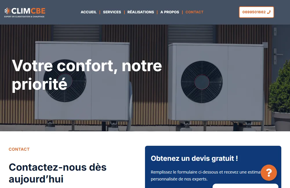 Capture : Clim CBE · Contact