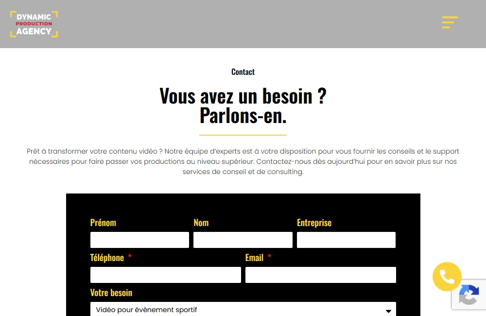 Capture : Dynamic Production · Contact
