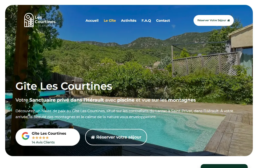 Capture : Gîte Les Courtines · Le gîte