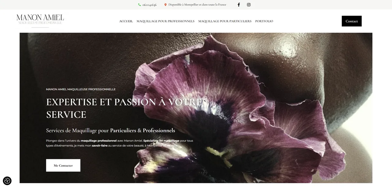 Capture ordinateur du site Manon Amiel