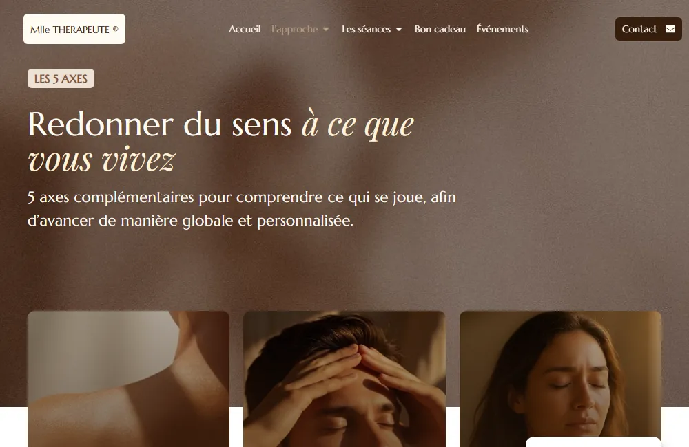 Capture : Mlle Thérapeute · Les 5 axes