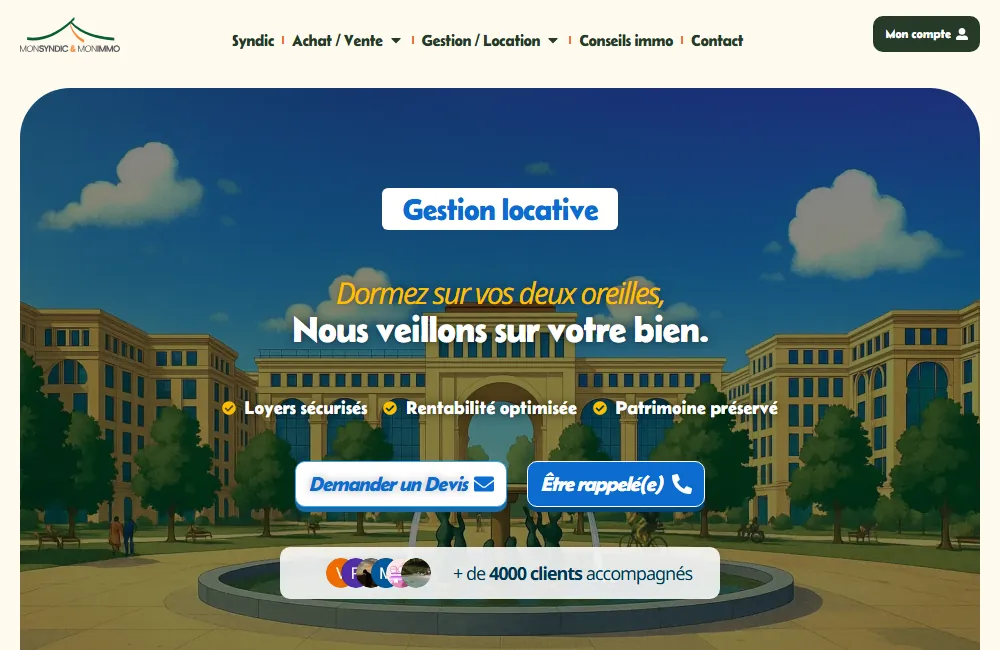 Capture : Mon Syndic & Mon Immo · Gestion locative