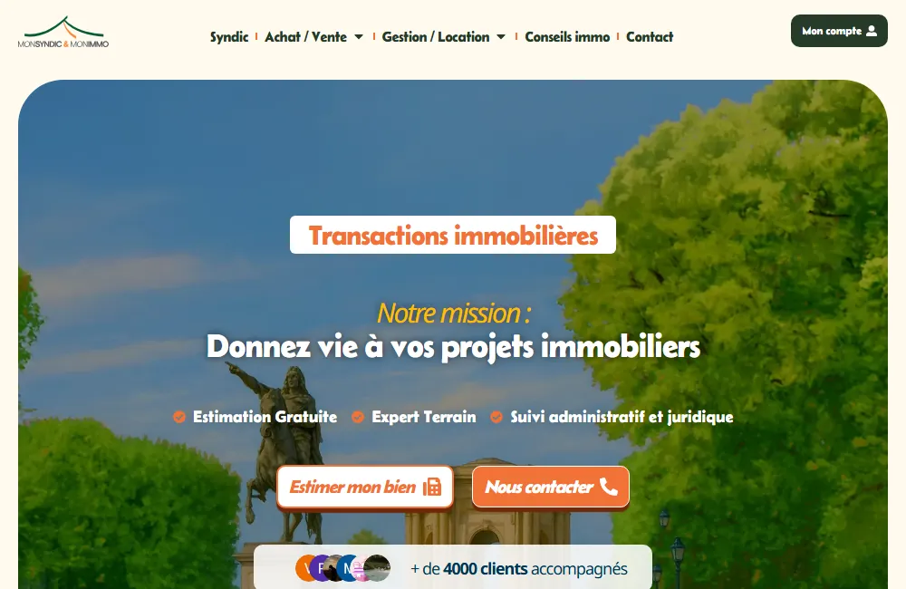 Capture : Mon Syndic & Mon Immo · Transactions immobilières
