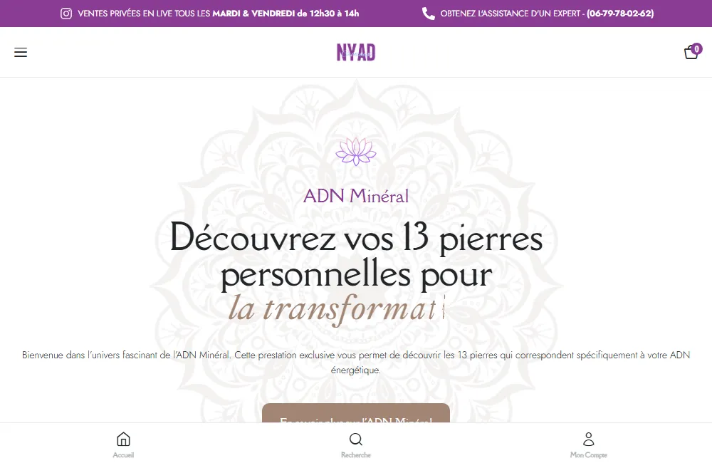Capture : Nyad Cristaux · ADN Minéral