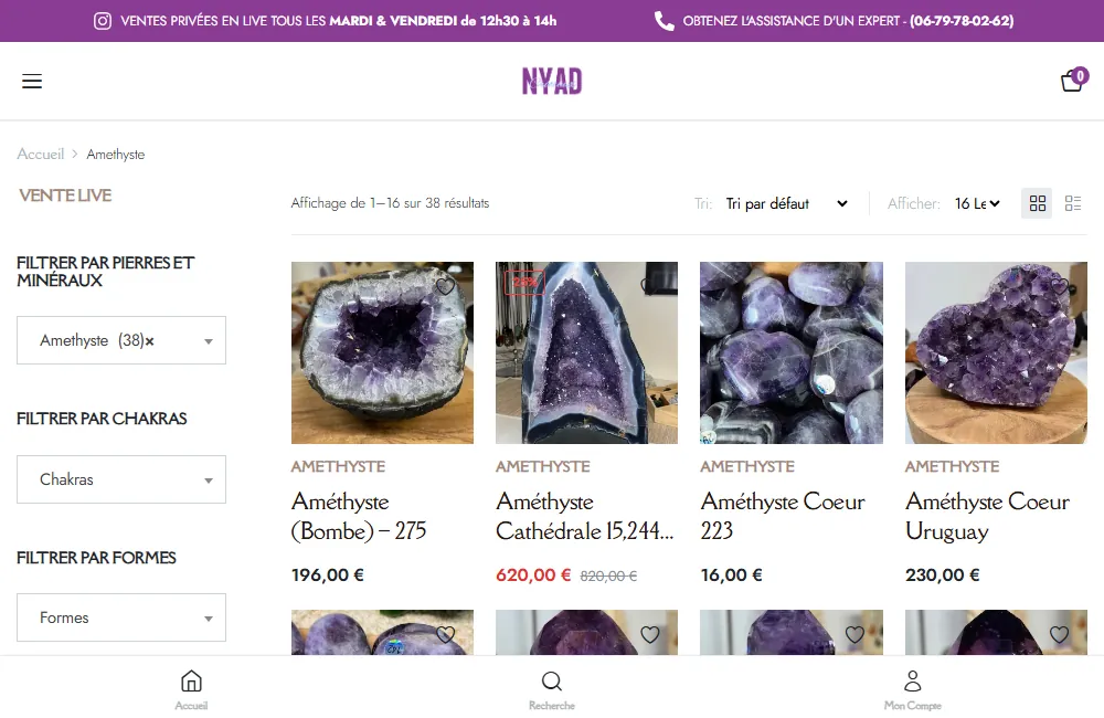 Capture : Nyad Cristaux · Améthyste