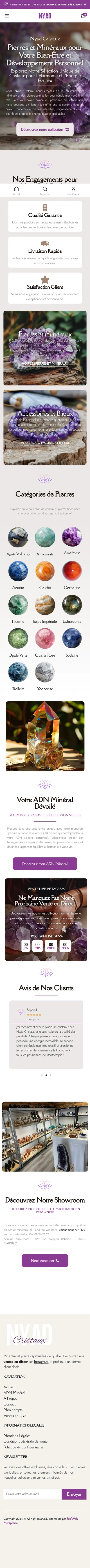 Site de Nyad Cristaux · capture mobile