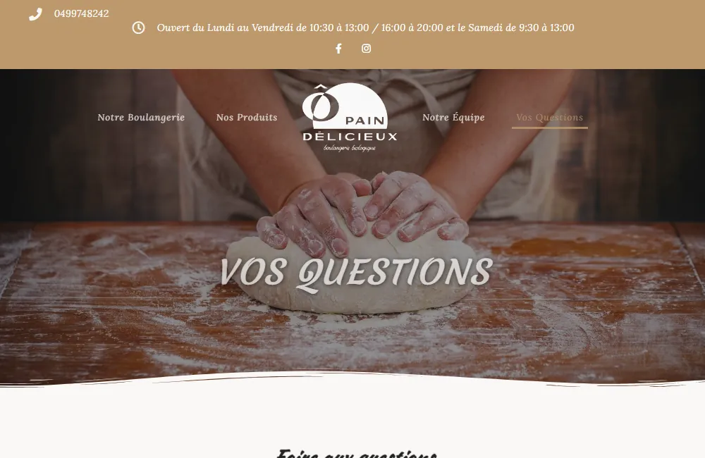 Capture : Ô Pain Délicieux · Vos questions