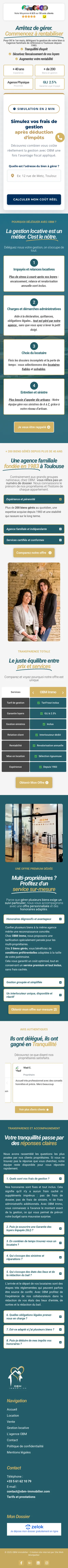 Site de OBM Immobilier · capture mobile