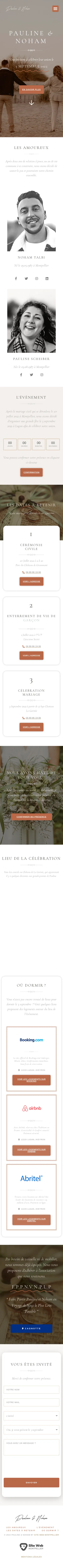 Site de Pauline et Noham · capture mobile