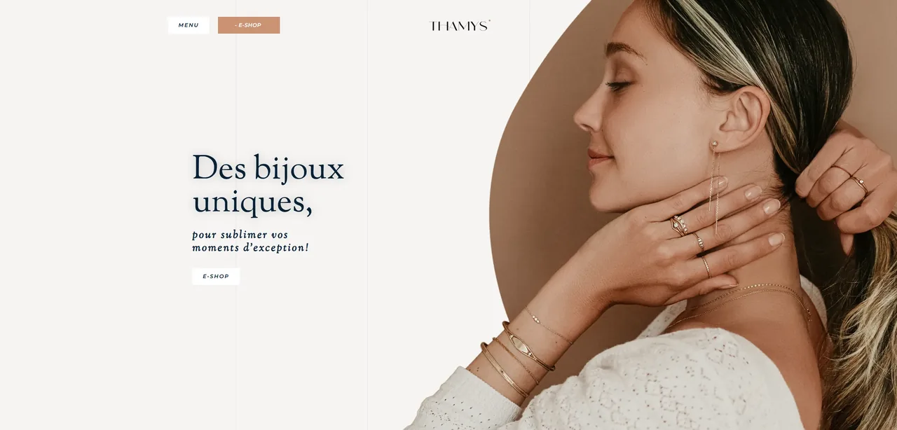 Capture ordinateur du site Thamys Joaillerie