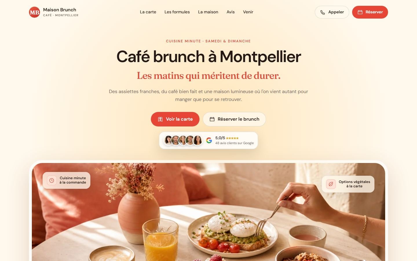 Maquette de démonstration pour café & brunch