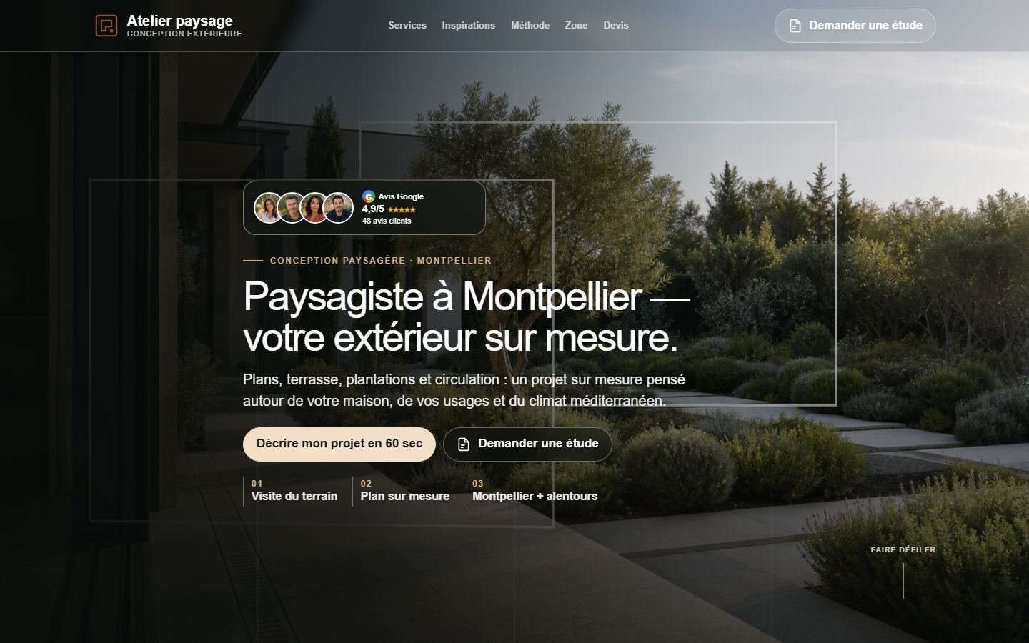 Maquette de démonstration pour atelier paysage