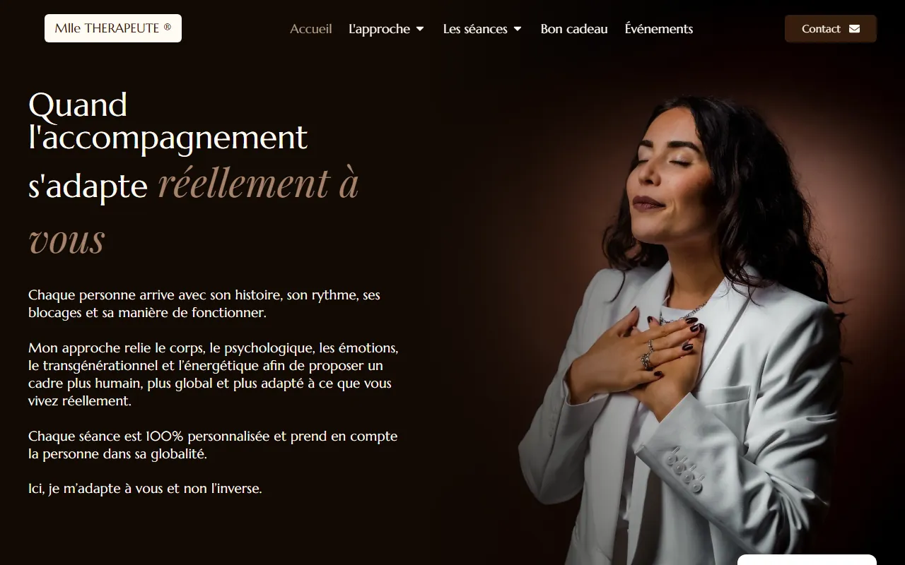 Capture du site Mlle Thérapeute