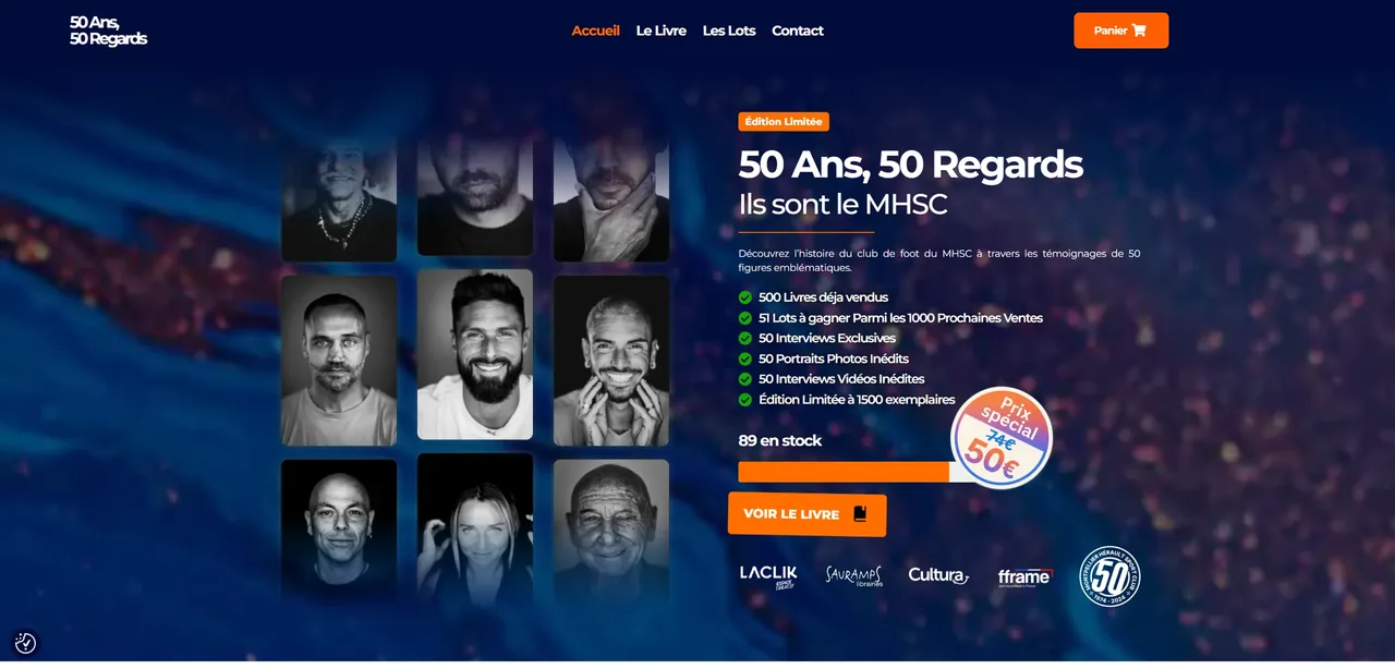 Page d’accueil de Livre 50 ans MHSC